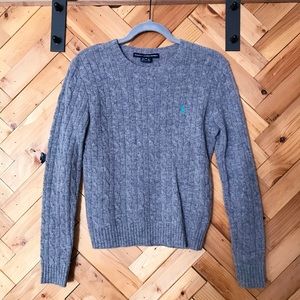 Gray cable knit Ralph Lauren sweater
